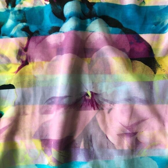 Worthington size Large multi colored watercolor look sheer overlay top - Picture 6 of 10